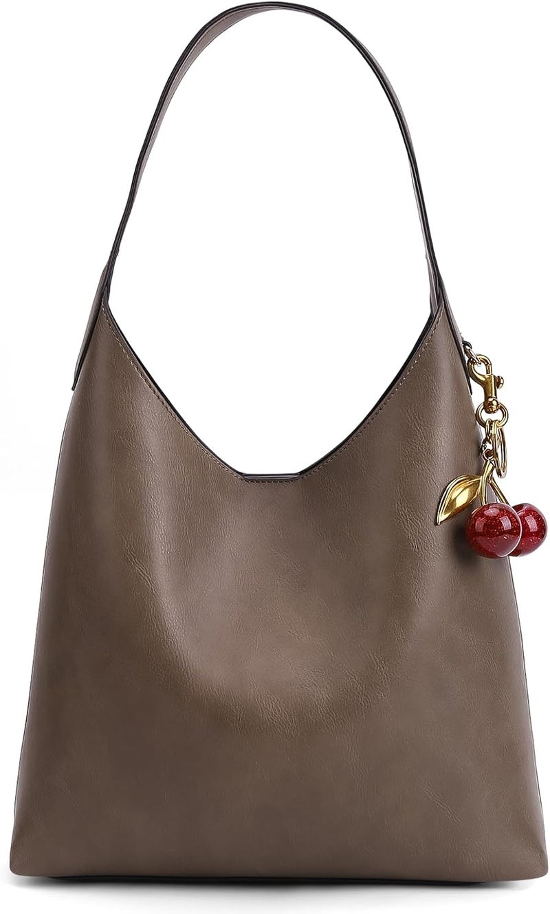 HICARRY Faux Suede Hobo Bags Vegan Leather Shoulder Bag Tote for Women Medium Slouchy Designer Handbags Purses Fall Fashion - Image 1
